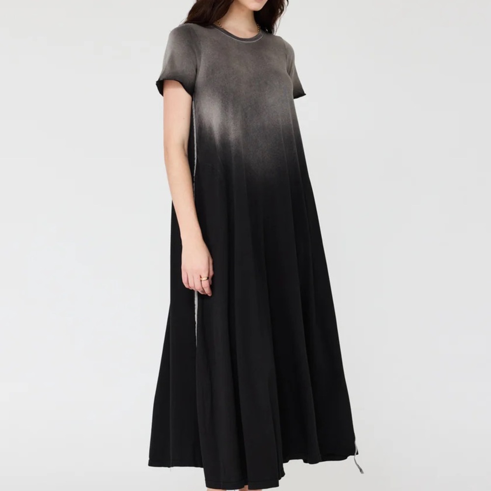 Raquel Allegra Faded Black Short Sleeve Drama  Maxi